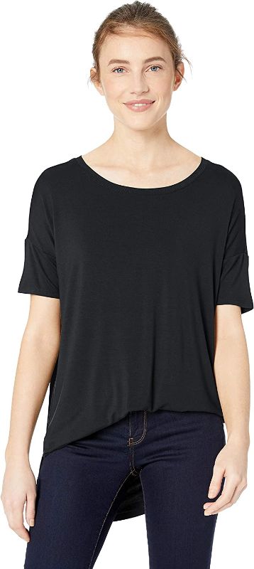 Photo 1 of Daily Ritual Women's Jersey Relaxed-Fit Short-Sleeve Drop-Shoulder Scoopneck Tunic. XS 
