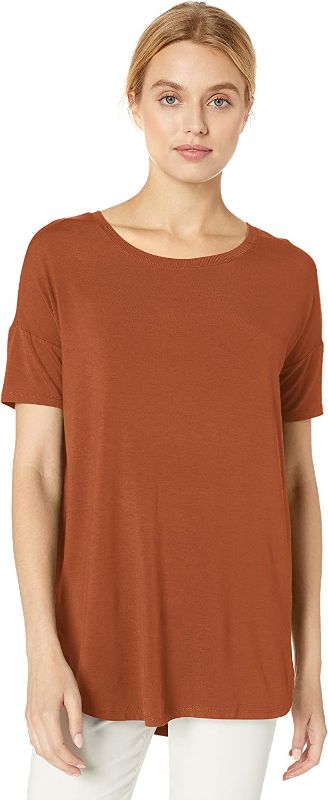 Photo 1 of Daily Ritual Women's Jersey Relaxed-Fit Short-Sleeve Drop-Shoulder Scoopneck Tunic. XL
