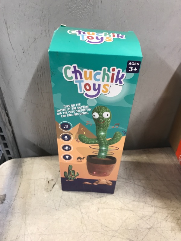 Photo 2 of Chuchik Dancing Talking Cactus Toy for Babies – 60 Songs the Singing Cactus Toy with 3 Changeable Outfits – Plush Wiggle Dancing Talking Repeating Mimicking Cactus Toy with Glowing LED Lights (1 Pack)
