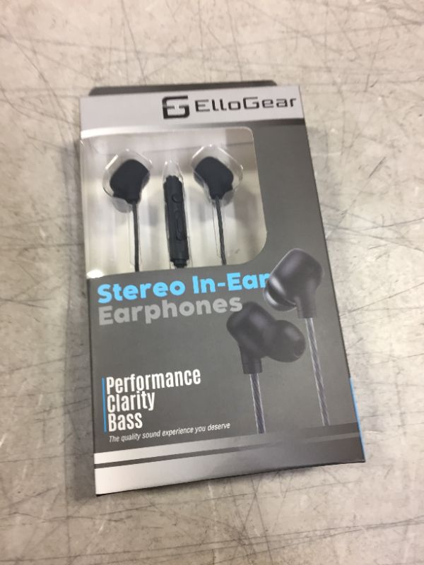 Photo 2 of ElloGear EG10 Earbuds Wired Headphones - 3.5mm with Noise Cancelling Technology, Earphones with Microphone, Volume Control - Clarity and Bass Performance - for Phone, Computer, Laptop - Black