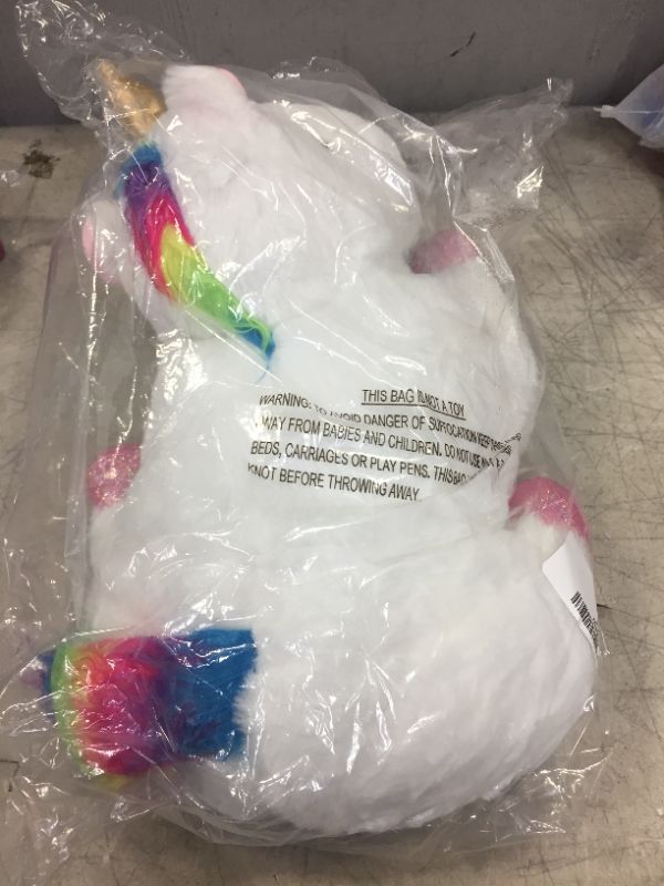Photo 1 of AIXINI Plush Unicorn Stuffed Animal Pillows Toy, 17.72 Inch Cute Soft White Unicorn Plushie with Rainbow Wings Gifts for Girls
