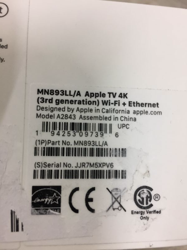 Photo 2 of 2022 Apple TV 4K Wi?Fi + Ethernet with 128GB Storage (3rd Generation) 128GB WiFi + Ethernet --factory sealed --