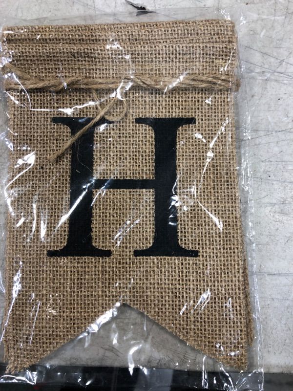 Photo 1 of Adurself Happy Fall Burlap Banner Buffalo Check Plaid Jute Burlap Pumpkin Garland 