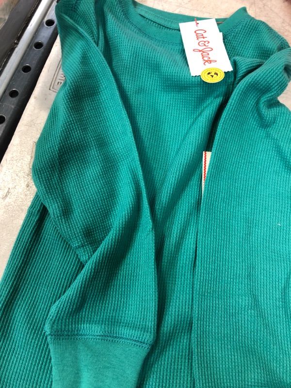 Photo 1 of Cat & Jack Long Sleeve Thermal Shirt Green XS(4/5)