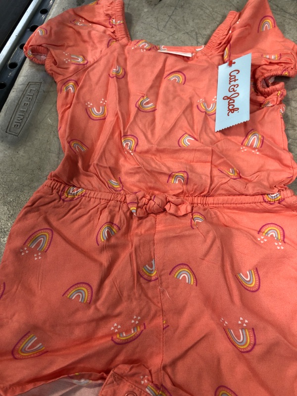 Photo 2 of  Cat & Jack Orange Rainbow shorts romper. CUTE! Size 18M