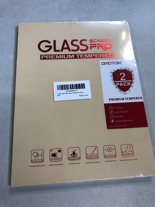 Photo 1 of 2PACK OMOTON SCREEN PROTECTOR FOR IPAD , TEMPERED PREMIUM GLASS SCRENE PRO 