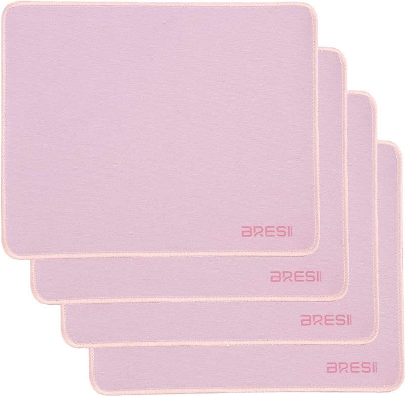 Photo 1 of Mouse Pad,Mouse Mat Bresii 4 Pack Mouse Rubber Base 10.2 x 8.3 Inches Non-Slip and Suture Edge Smooth Mouse Pads for Office Home Game PC/Computer/ Laptop/Mac/ Desktop (Pink, 4Pack)