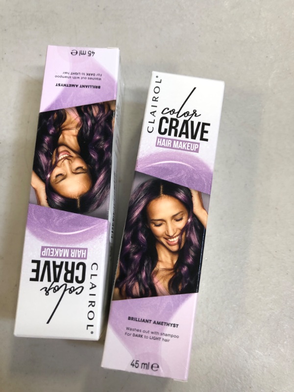 Photo 2 of 2 COUNT Clairol Color Crave Hair Make up Washes Out with Shampoo 45ml Brilliant Amethyst