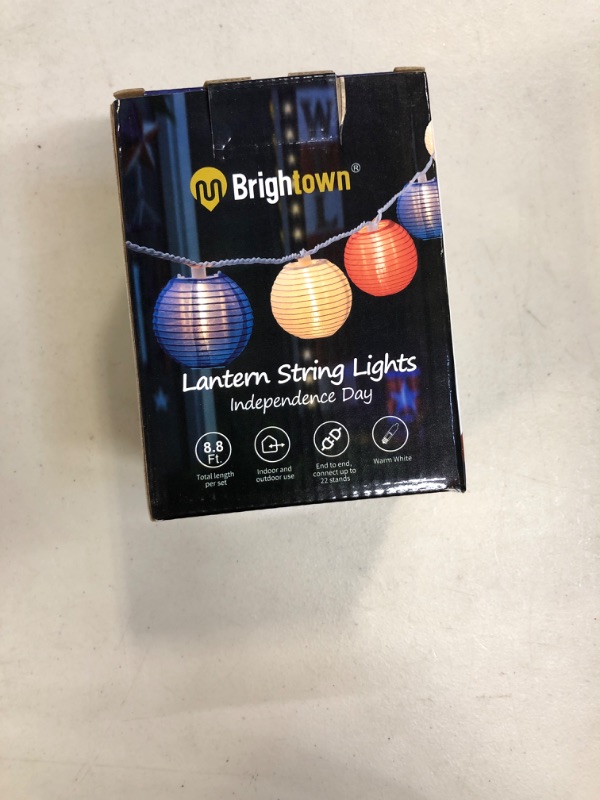 Photo 4 of 4th of July Lights - Minetom Lantern String Lights, 6.7 Feet 10 Waterproof Nylon Lantern Hanging Globe Light, Plug in Connectable Decorative Lights for Independence Day Garden Fourth of July Decor