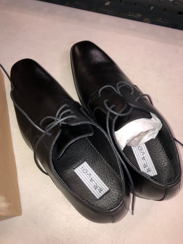 Photo 1 of BRAVO LEATHER LINED BLACK MENS DRESS SHOES , SIZE 14