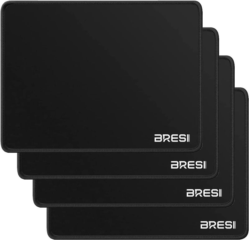 Photo 1 of (( FACTORY SEALED )) Mouse Pad,Mouse Mat Bresii 4 Pack Mouse Rubber Base 10.2 x 8.3 Inches Non-Slip and Suture Edge Smooth Mouse Pads for Office Home Game PC/Computer/ Laptop/Mac/ Desktop(Black, 4Pack)
