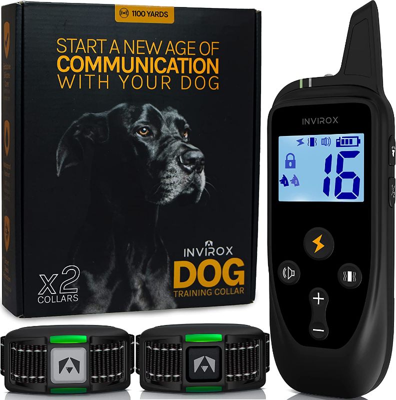 Photo 1 of INVIROX X2 Dog Shock Collar, [2023 Edition] 123 Levels, Dog Collars for Medium Dogs, Dog Training Collar with Remote, Shock Collar for Large Dog, E Collar for Dogs Training
