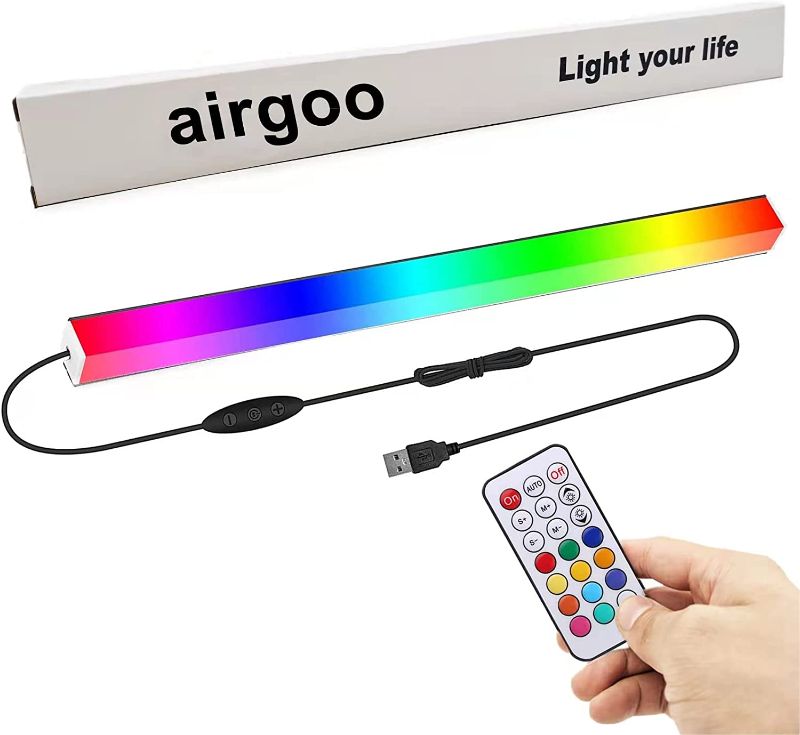 Photo 1 of airgoo LED Lighting fixtures, New 0.98ft 30 LEDs Diffused Rainbow Ambiance Backlights, Under Cabinet Lighting with Remote Controller, 5V USB Powered, for Closet, Under Counter, Computer Desk
