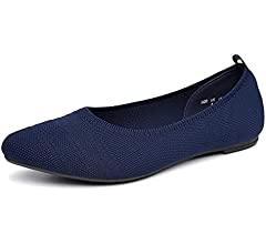 Photo 1 of (( SIZE 7 BLUE )) Harriseve Women's Casual Fashion Shallow Mouth Pointed Toe Flat Shoe - Breathable Mesh Ballet Flats
