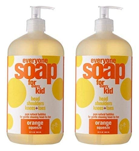 Photo 1 of (( FACTORY PACKAGED )) EveryOne For Kids 3-In-1 Orange Squeeze Soap (Pack of 2) With Orange Peel Oil, Castor Seed Oil, Camphor Leaf Oil, Bitter Orange Oil, Aloe, Chamomile and Calendula, 32 fl. oz. each ** MFG DATE : MARCH 17 2021 **
