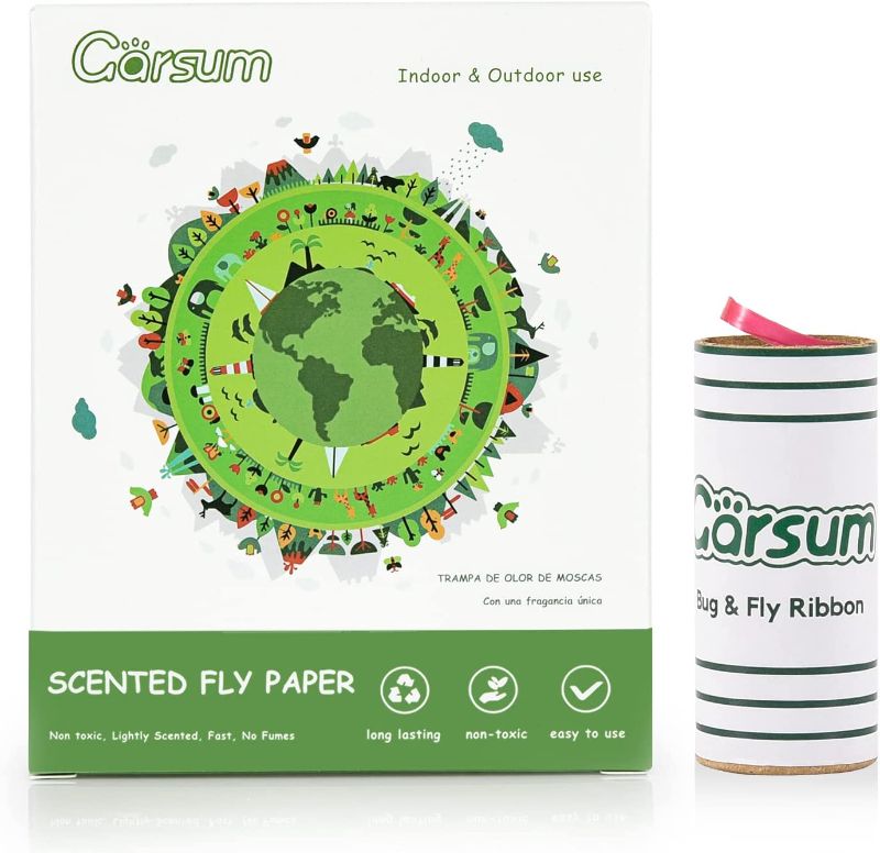 Photo 1 of (( FACTORY SEALED )) Garsum Fruit Fly Traps for Indoors/Outdoors, Fly Strips Indoor Sticky Hanging, Fly Paper Fly Tape, Fly Ribbon Fly Catcher for Inside Home 24 Traps
