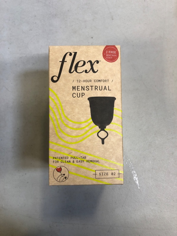 Photo 2 of (( FACTORY SEALED )) Flex Cup Starter Kit (Slim Fit - Size 01) | Reusable Menstrual Cup + 2 Free Menstrual Discs | Pull-Tab for Easy Removal | Tampon + Pad Alternative | Capacity of 2 Super Tampons

