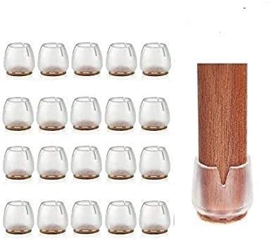 Photo 1 of 16 Pack Chair Leg Caps Silicone Feet Table Covers Protectors Round Furniture Leg Caps Fit Round 0.99-1.14INCH Clear
