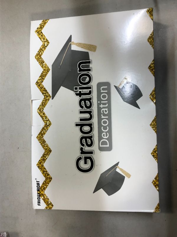 Photo 3 of 2022 Graduation Decoration Kit,Graduation Party Supplies Congrats Grad Banner Honeycomb Black Gold Balloons and Paper Pompoms for Grad Party Supplies(29pcs)
