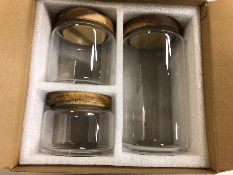 Photo 2 of Airtight Glass Storage Jars with Acacia Lid