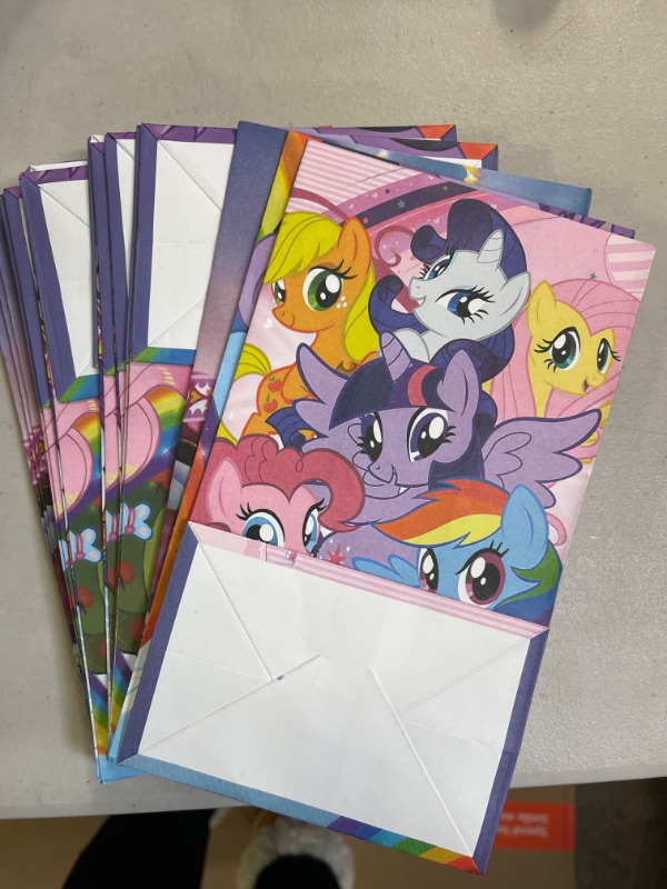 Photo 2 of 24 Packs Little Pony Party Gift Bags, Little Pony Gift Bags Party Supplies for Kids Cute Little Pony Themed Party, Birthday Decoration Gift Bags Well for Girls or Boys