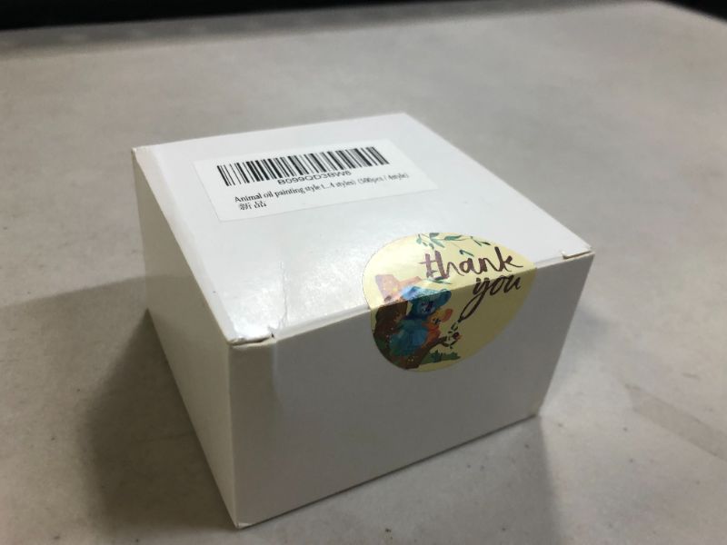 Photo 2 of Animal Oil Painting Style Thank You Sticker Rolls, Bubble envelopes and Gift Bag Packaging Labels, 500 Sheets per roll, 1.5 inches in Diameter, 4 Different Patterns (500 Sheets/4 Styles) 500pcs / 4style