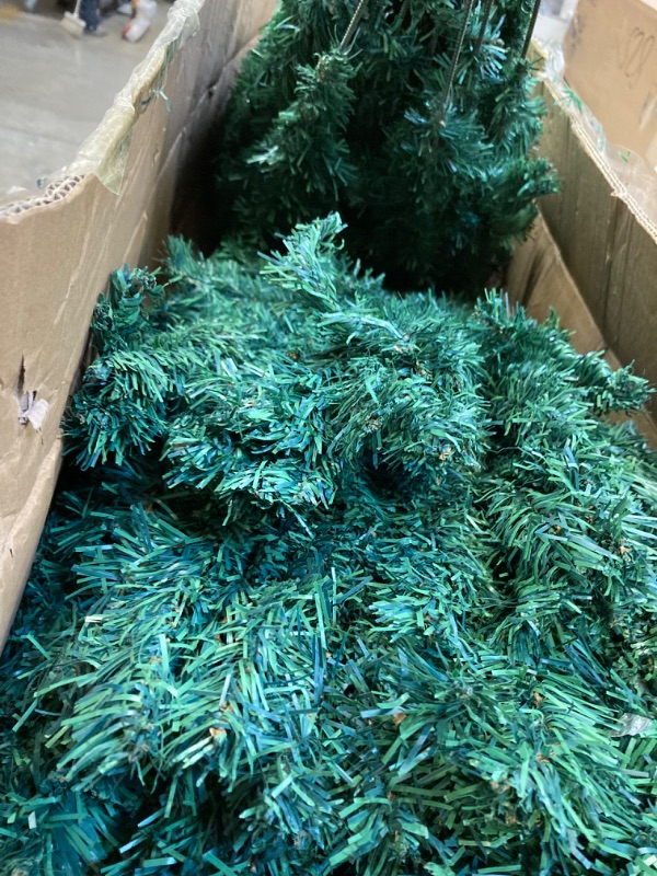 Photo 1 of 7.5FT 1,800 Tips Artificial Christmas Pine Tree Holiday Decoration with Metal Stand Easy Assembly for Outdoor and Indoor Decor Green
