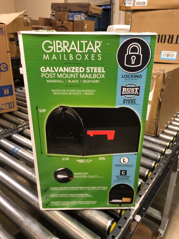 Photo 5 of Gibraltar Mailboxes MLM16KB1 Marshall Locking Mailbox, Large, Black