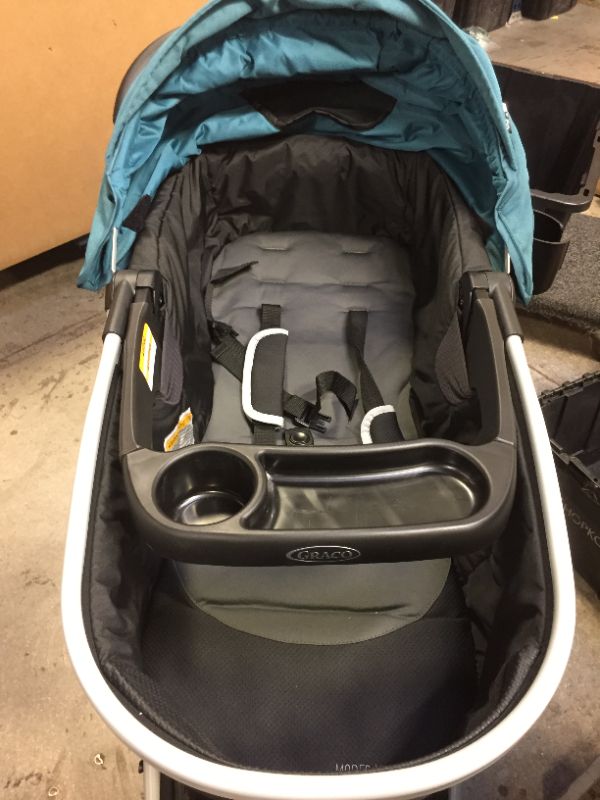 Photo 7 of Graco Modes Pramette Travel System, Includes Baby Stroller with True Pram Mode, Reversible Seat, One Hand Fold, Extra Storage, Child Tray and SnugRide 35 Infant Car Seat, Ellington  *** ITEM HAS LOOSE HARDWARE ***
