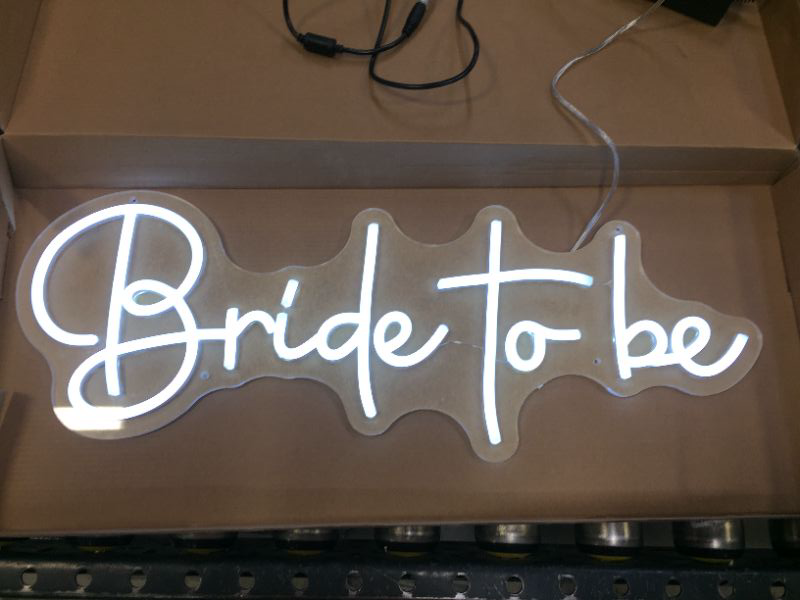 Photo 2 of Bride to be LED Neon Light Signs Decoration For Room Birthday Party Wedding Decoration Bar Pub Game Wall decor Custom Sign White Color Size:56x21cm… cool white