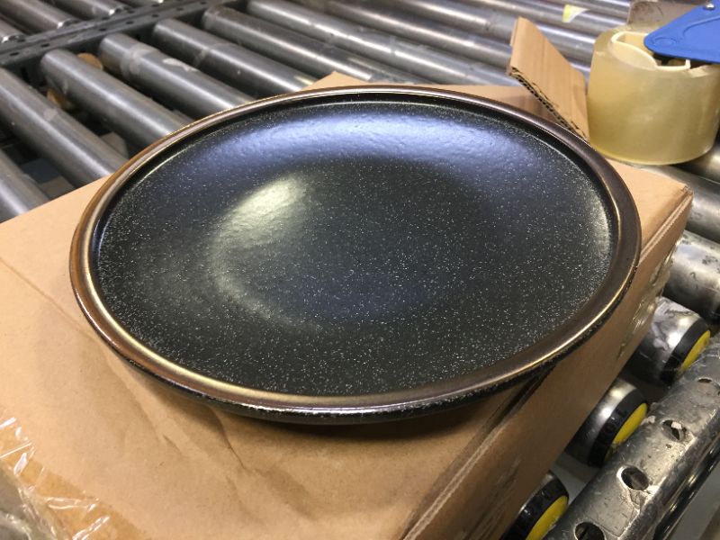 Photo 1 of American Atelier Varda Round Dinnerware Set, Black – 16-Piece Stoneware Dinner Party Collection 4 Dinner Plates, 4 Salad Plates, 4 Bowls & 4 Mugs, (7667-16B-RB)