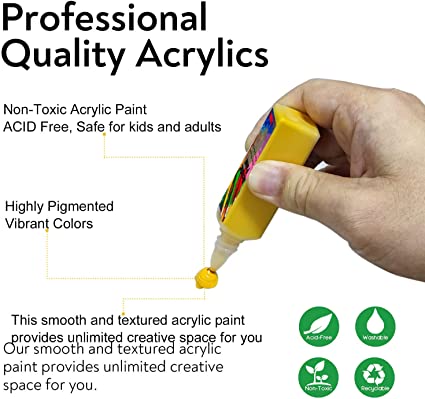 Photo 1 of Acrylic Paint Set for Kids, 26 Colors Canvas Painting sets Non-Toxic No Fading Rich Pigment Craft Paints sets for Adults Artists Canvas Crafts Wood Craft Supplies & Materials