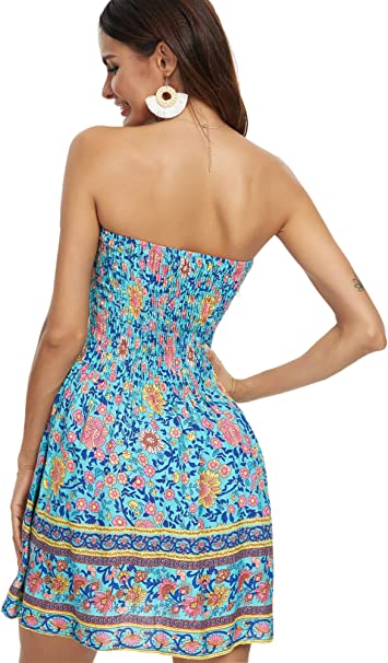 Photo 2 of Angelegant Tube Top Dress Women Sexy Strapless Mini Dress Sleeveless Summer Dresses - Size S 4-6 