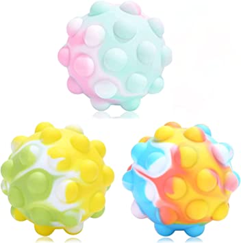 Photo 1 of 3 Pack Pop Ball Fidget Toy Stress Balls Sensory Silicone Push Bubbles Popper Reliever for Anxiety Silicone 3D Squeeze Gift for Autistic Kids Boy ADHD for Teen