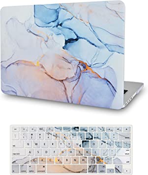 Photo 1 of LASSDOO Compatible with MacBook Pro 13 inch Case 2020,2019,2018,2017,2016 Release A2159 A1989 A1706 A1708 Touch Bar Plastic Hard Shell + Keyboard Cover (Serenity Blue Marble)