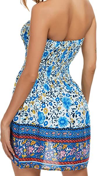 Photo 2 of Angelegant Tube Top Dress Women Sexy Strapless Mini Dress Sleeveless Summer Dresses - Size S