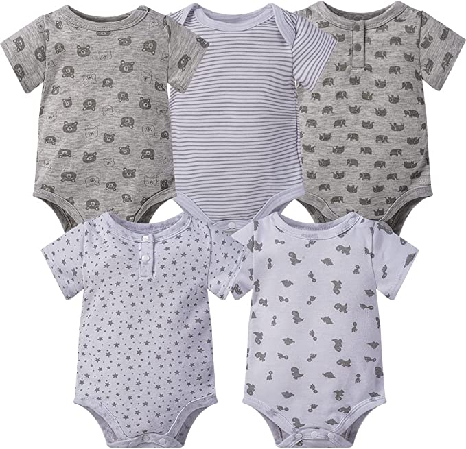 Photo 1 of Baby Boys 5 Pack Short Sleeve Cotton Bodysuits - SIZE 6M -