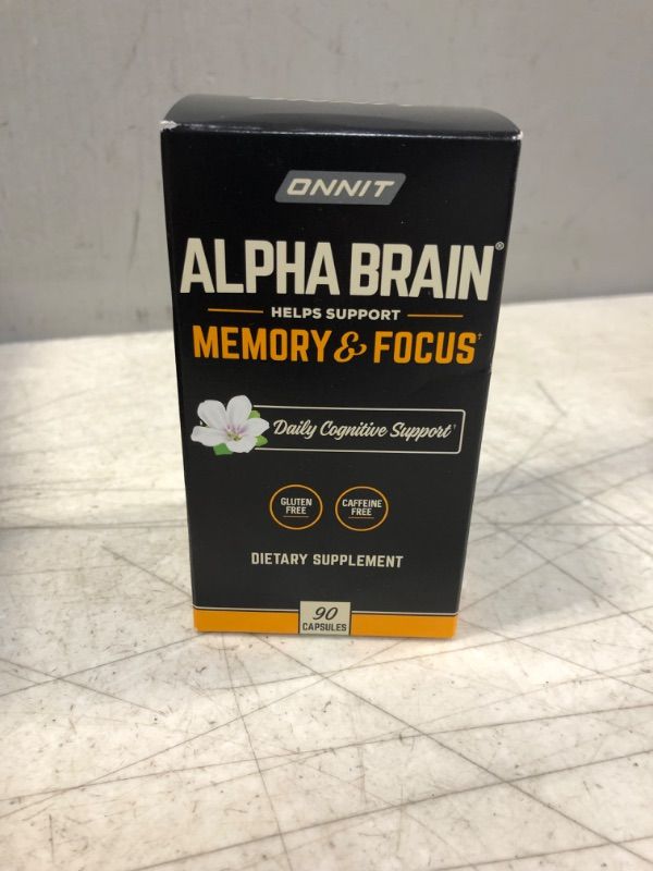 Photo 1 of ONNIT Alpha Brain Premium Nootropic Brain Supplement, 90 Count, for Men & Women - Caffeine-Free Focus Capsules for Concentration, Brain & Memory Support - Brain Booster Cat's Claw, Bacopa, Oat Straw  09/2024

