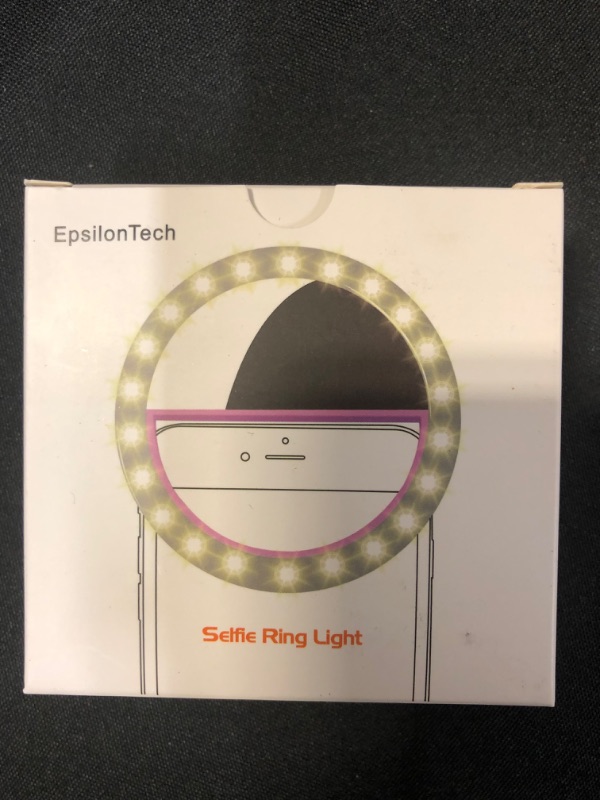 Photo 2 of EpsilonTech Clip on Selfie Ring Light for Smart Phone | 3 Light Modes | Rechargeable (White)
