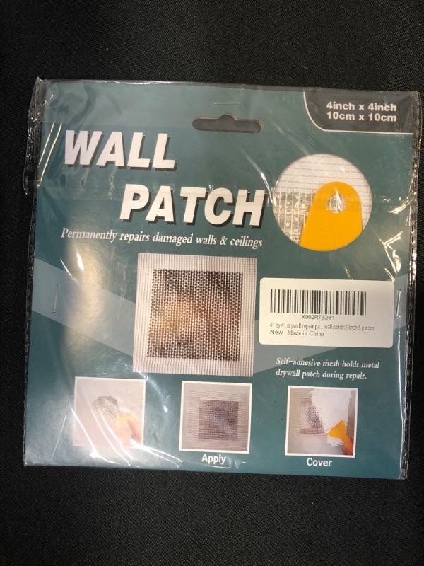 Photo 2 of 4'' by 4'' Drywall Repair Patch, Wall Patch Repair Kit, Self Adhesive Wall Mesh Repair, Large Hole Patch for Drywall, Sheet Rock Patch, Aluminum Metal Sheetrock Ceiling Dry Wall Patch(4 Inch 5 Pieces) 1 4 inch by 4 inch