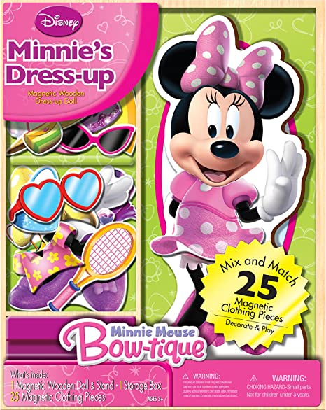 Photo 1 of Bendon Disney Minnie Mouse Wooden Magnetic Playset, 25-Piece
