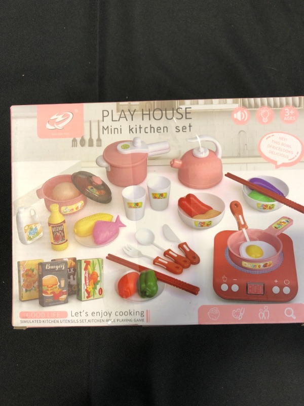 Photo 2 of BAIMINGGE Play Food Sets for Kids, Kitchen Play Kitchen Food, Realistic Food Toys Kitchen Accessories for Kids, Cooking Utensils Toys, Birthday Gift Educational Toys Food Assortment
