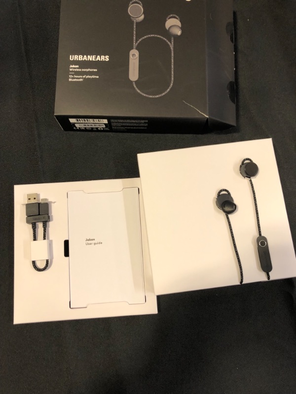 Photo 3 of Urbanears Jakan Bluetooth Wireless in-Ear Earbud Headphones, Charcoal Black (04092175), 5x2x1
