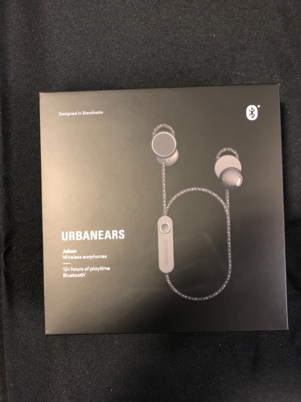 Photo 2 of Urbanears Jakan Bluetooth Wireless in-Ear Earbud Headphones, Charcoal Black (04092175), 5x2x1
