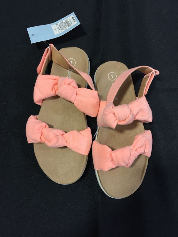 Photo 2 of Girls' Elena Footbed Sandals - Cat & Jack Coral Pink 13
