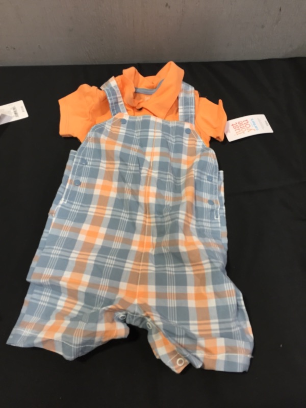 Photo 2 of Carter's Just One You® Baby Boys' 2pc Plaid Top & Bottom Set - Orange/Blue (3M)
