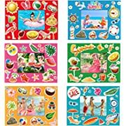 Photo 1 of 24 Pack Summer Back to School Craft Kit Hawaiian DIY Picture Frame Craft Hello Summer Children Stickers for Kids School Classroom Aloha Beach Pool Theme Summer Party Gifts Game Supplies
