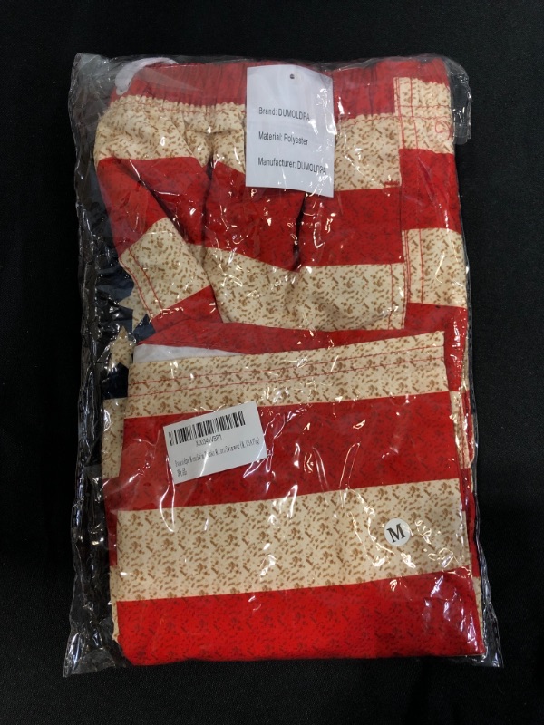 Photo 2 of (( FACTORY SEALED / SIZE MEDIUM  )) Dumoldpa Mens American Flag Swim Trunks Pineapple Swimming Trunks Board Shorts Swimwear Shorts Bathing Suits with Pockets
