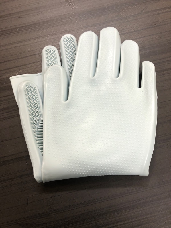 Photo 2 of [Upgraded Version] HousePapa Magic Silicone Dishwashing Gloves, Optimized Scrubber, Reusable and Heat Resistant, Ideal for Kitchen, Car, Household, Bathroom Cleaning - New Design Anti Slip (Bice)