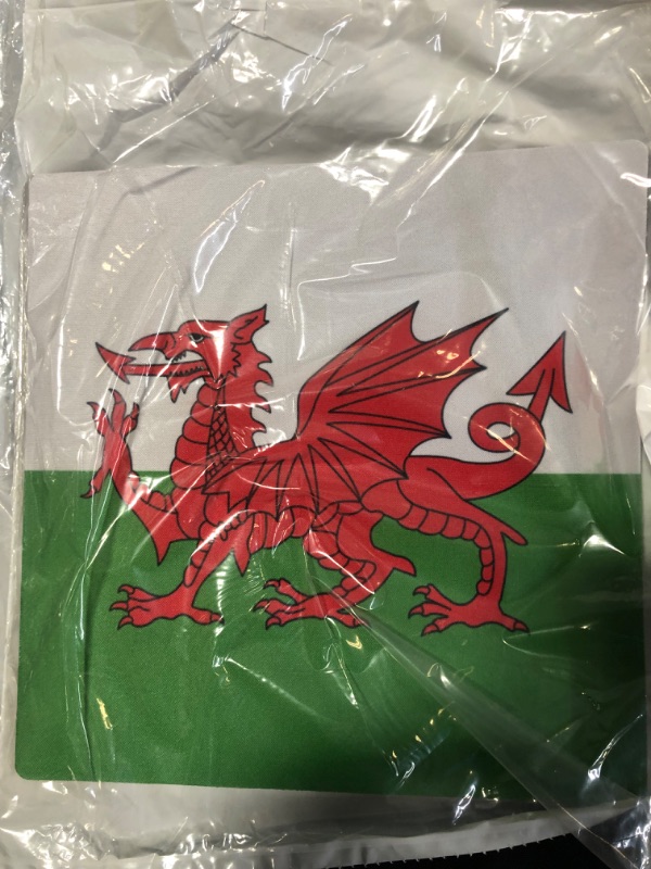 Photo 2 of 3dRose 8 x 8 x 0 25 Inches Flag of Wales Welsh Red Dragon on White and Green Y Ddraig Gochc United Kingdom Great Britain Mouse Pad